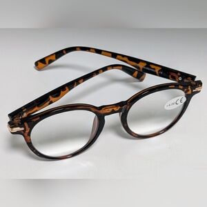 Tortoiseshell Round Women's Reading Glasses - Brown/Black